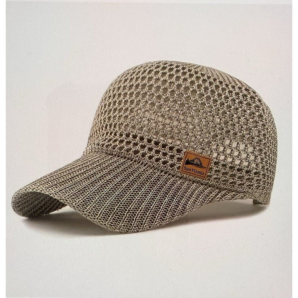 SuoTlomix Women’s Khaki with Gold Knitted Breathable Baseball Hat Cap New
